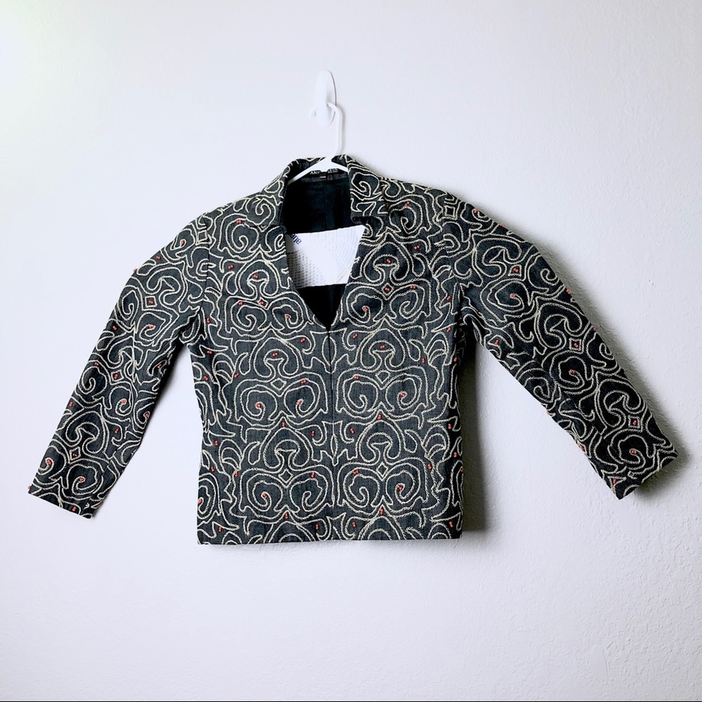 Anne Klein Blazer Size 14 Embroidered Beaded - Picture 2 of 8
